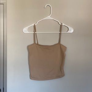 Square neck nude tank top